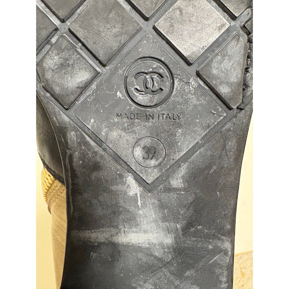 Chanel 2015 Two Tone Leather Block Heel Ankle Boots 39 9 - Picture 10 of 10